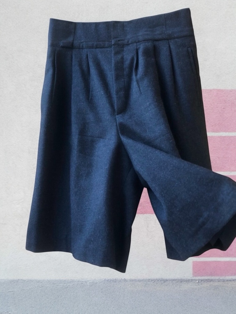 Giorgio Sant'Angelo Vintage 80’s Black Wool Lined Shorts Culottes size 12